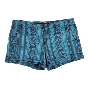 Calvin Klein Jeans Womens Blue Tribal Print Cotton Stretch Shorts Size 12